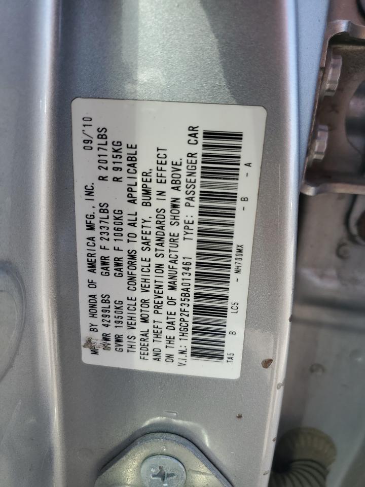 2011 Honda Accord Lx VIN: 1HGCP2F35BA013461 Lot: 84988185