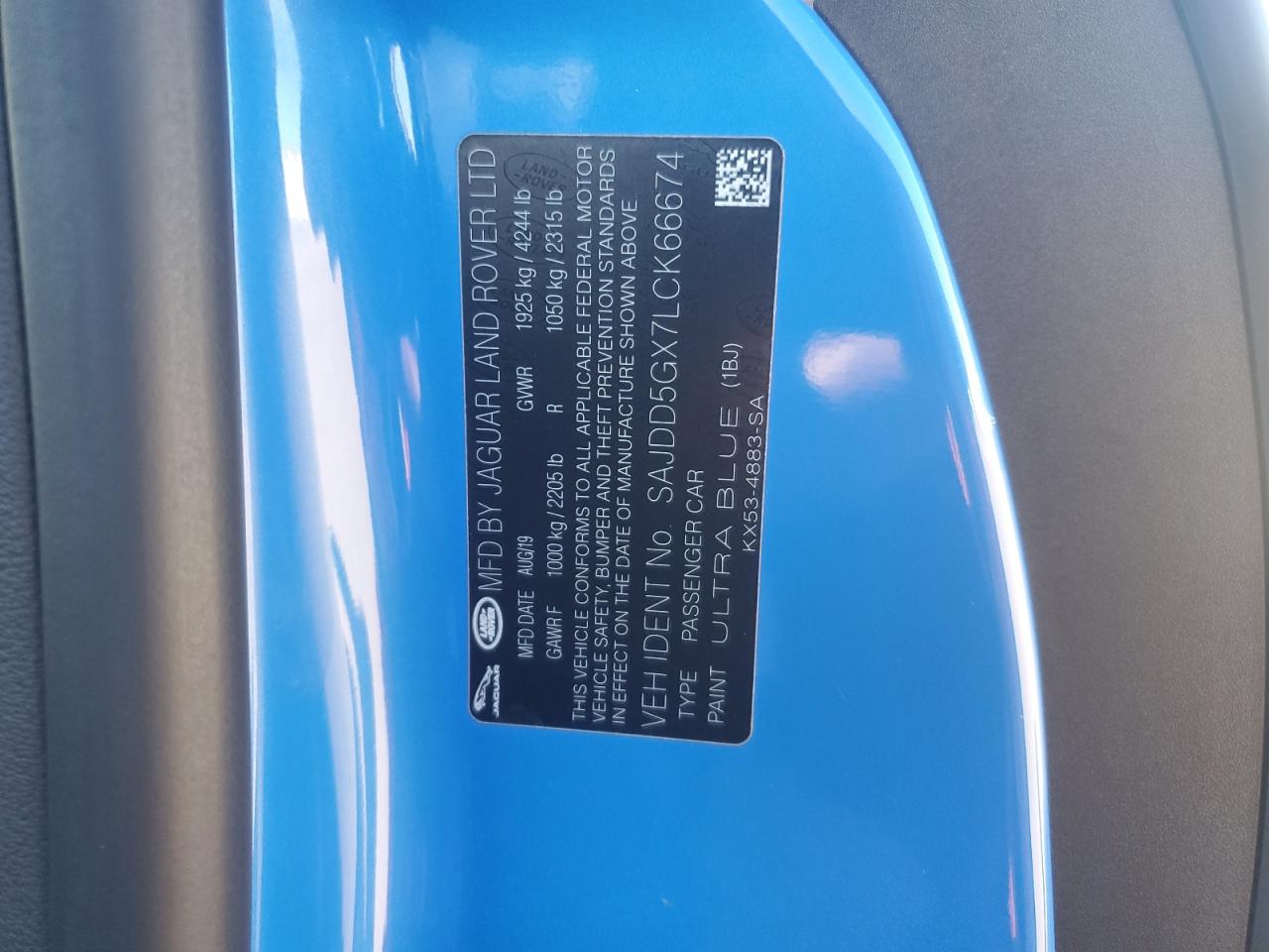 2020 Jaguar F-Type VIN: SAJDD5GX7LCK66674 Lot: 89564805