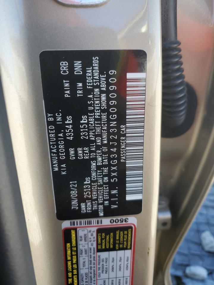 2022 Kia K5 Ex VIN: 5XXG34J23NG090909 Lot: 81911465