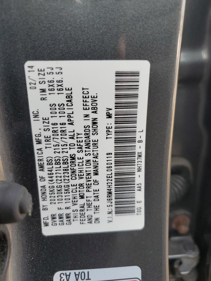 2014 Honda Cr-V Lx VIN: 5J6RM4H32EL060119 Lot: 84953495