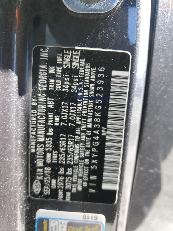 2019 Kia Sorento L VIN: 5XYPG4A38KG523936 Lot: 82195075