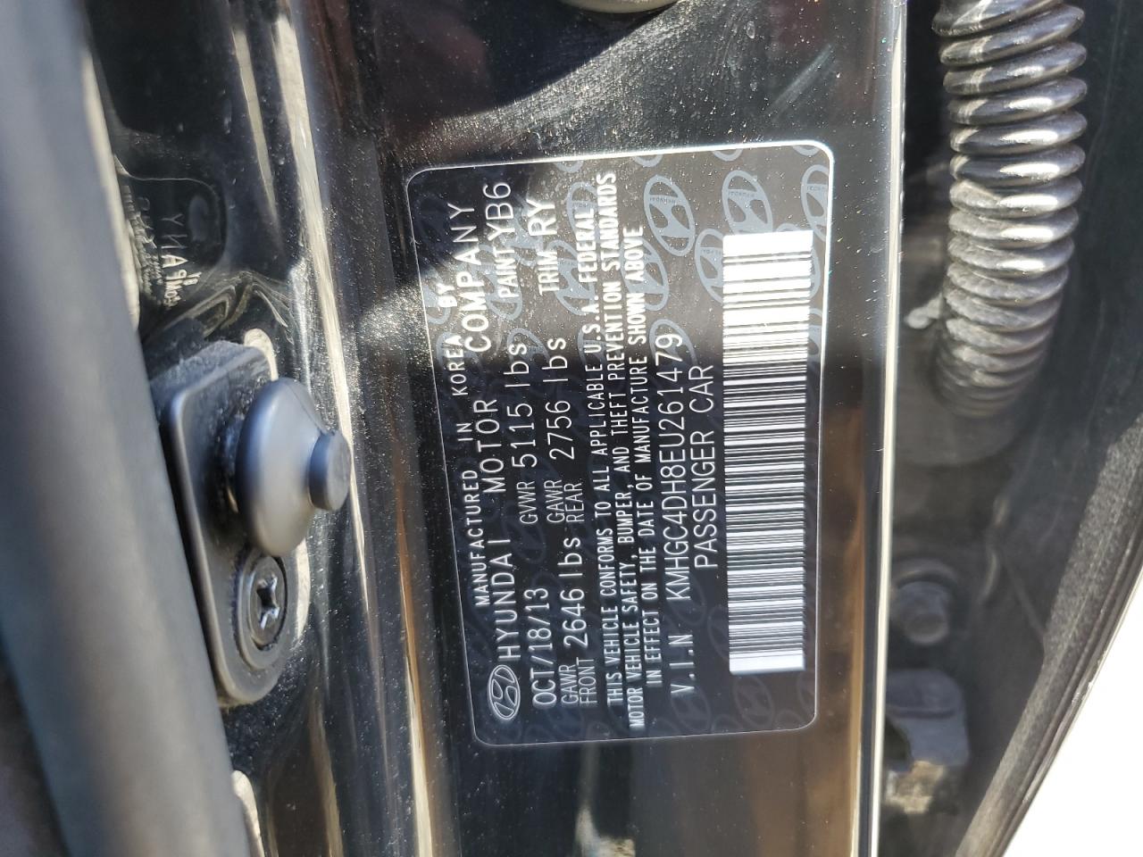 2014 Hyundai Genesis 5.0L VIN: KMHGC4DH8EU261479 Lot: 86510075