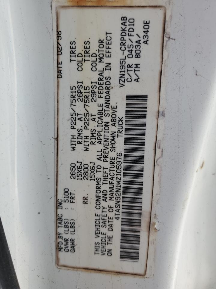 1998 Toyota Tacoma Xtracab Prerunner VIN: 4TASN92N1WZ105976 Lot: 90624105