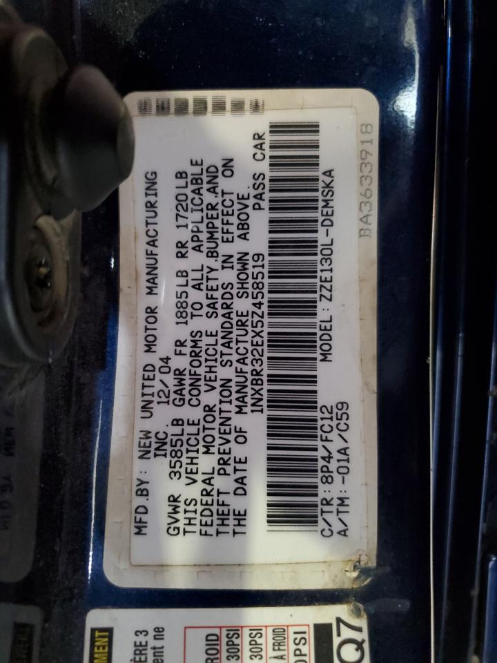 2005 Toyota Corolla Ce VIN: 1NXBR32EX5Z458519 Lot: 84909365