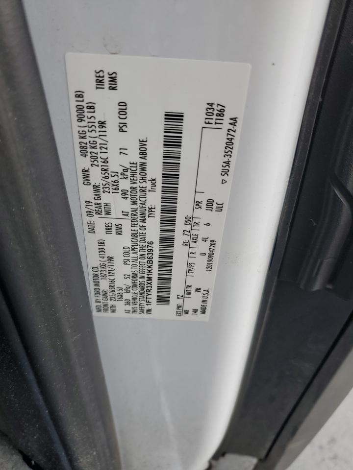 2019 Ford Transit T-250 VIN: 1FTYR3XM1KKB63976 Lot: 82704965