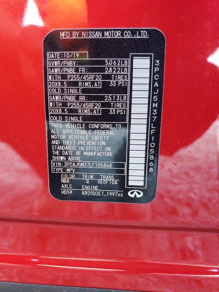 2020 Infiniti Qx50 Pure VIN: 3PCAJ5M37LF105868 Lot: 85277025