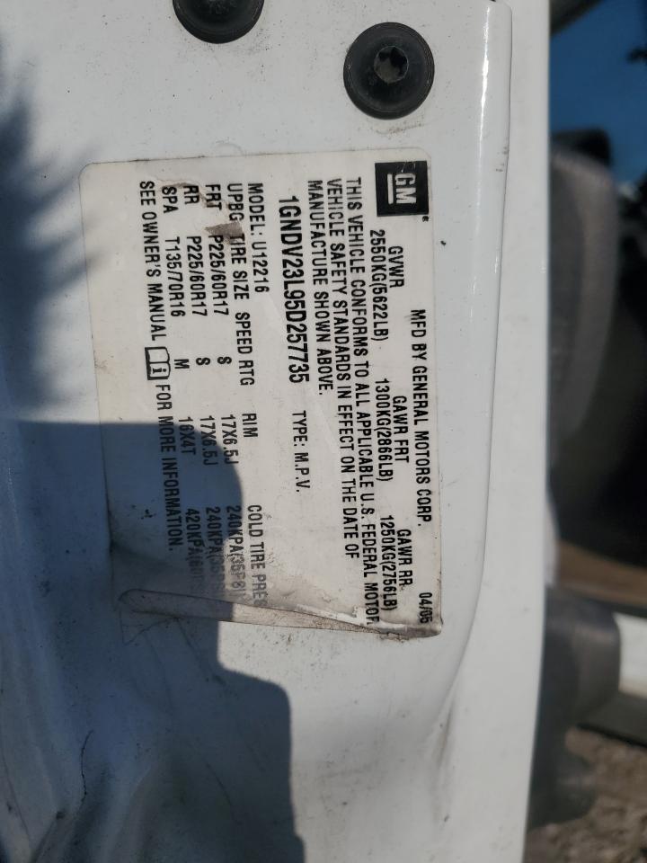 2005 Chevrolet Uplander Ls VIN: 1GNDV23L95D257735 Lot: 91148275