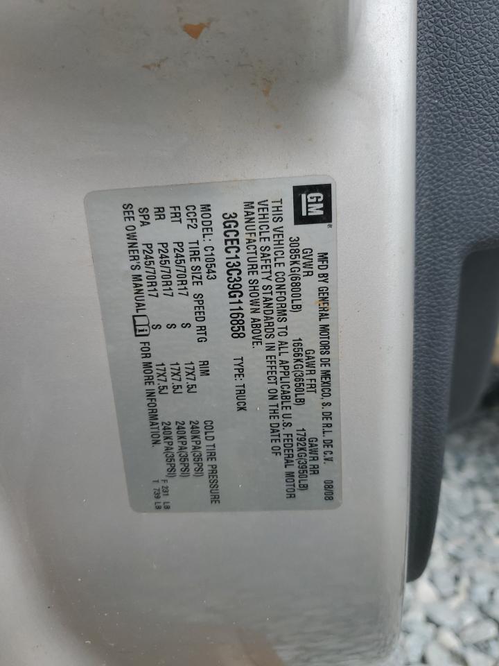 2009 Chevrolet Silverado C1500 VIN: 3GCEC13C39G116858 Lot: 86135085