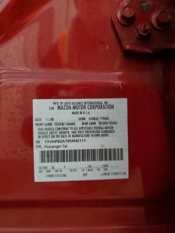 2009 Mazda 6 I VIN: 1YVHP82A795M42111 Lot: 87223285