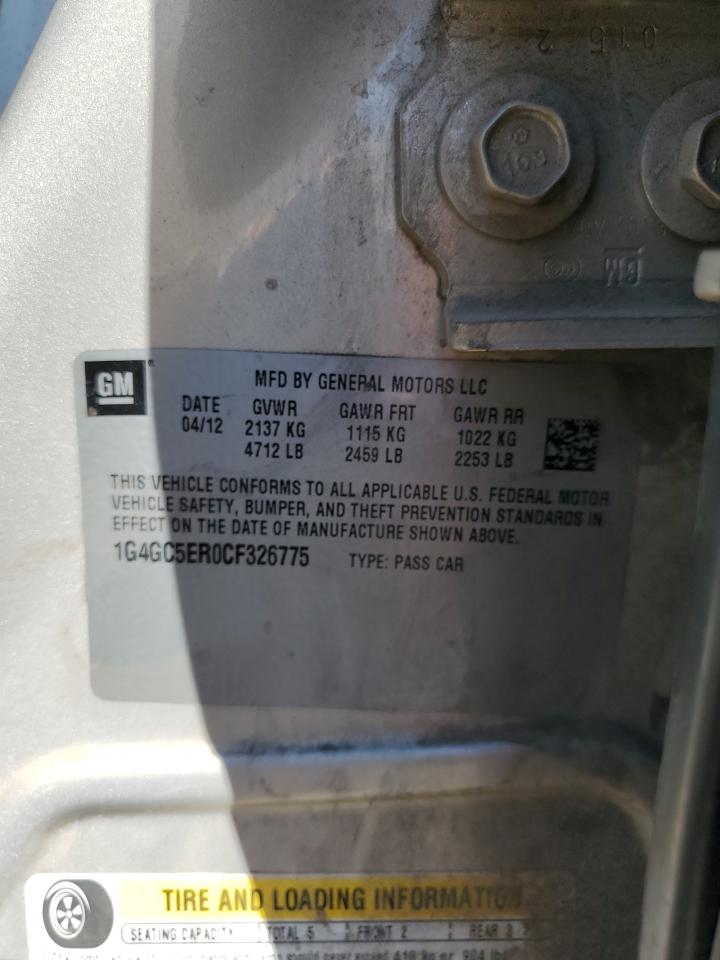 2012 Buick Lacrosse VIN: 1G4GC5ER0CF326775 Lot: 85108275