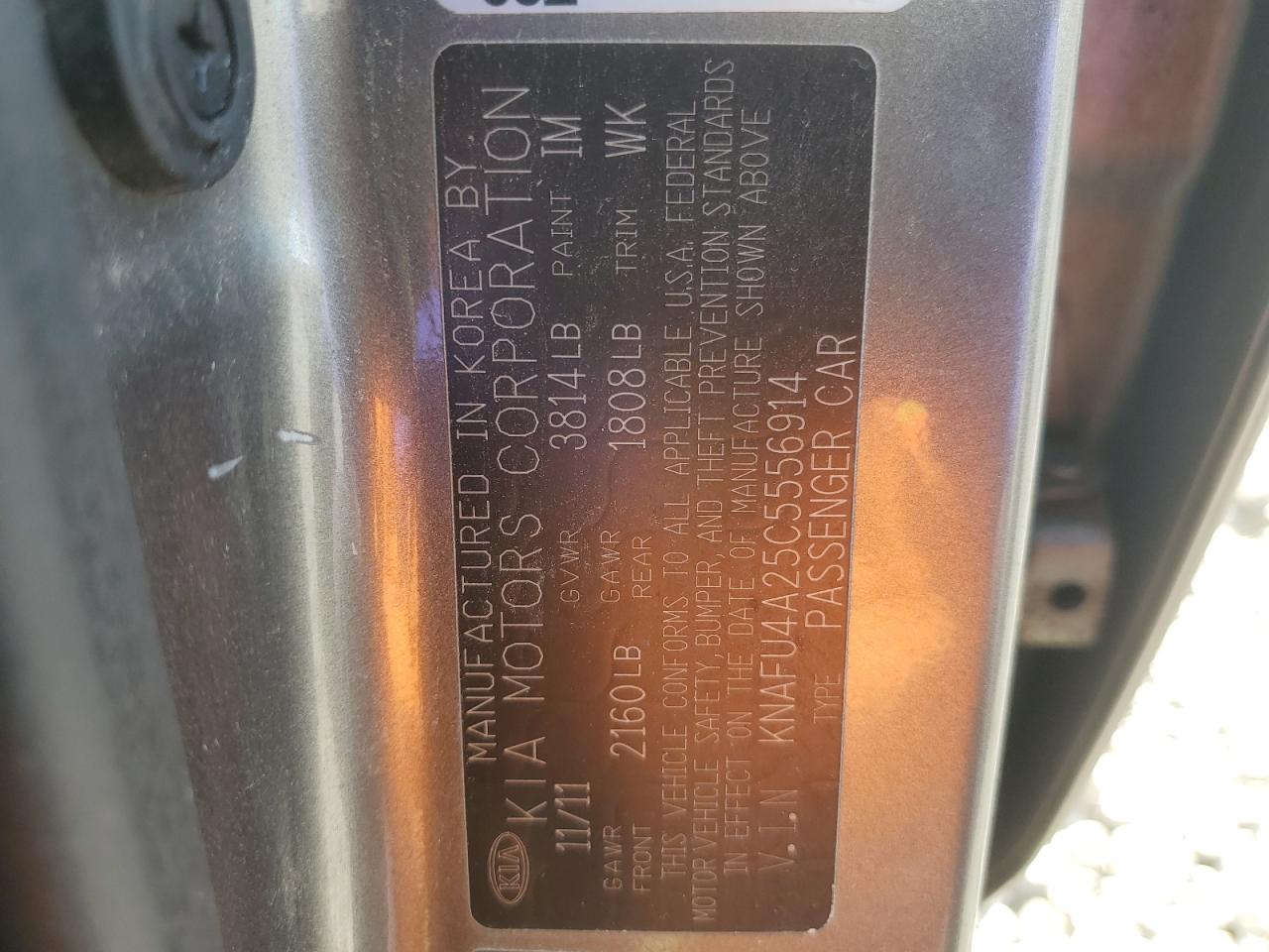 2012 Kia Forte Ex VIN: KNAFU4A25C5556914 Lot: 82482585