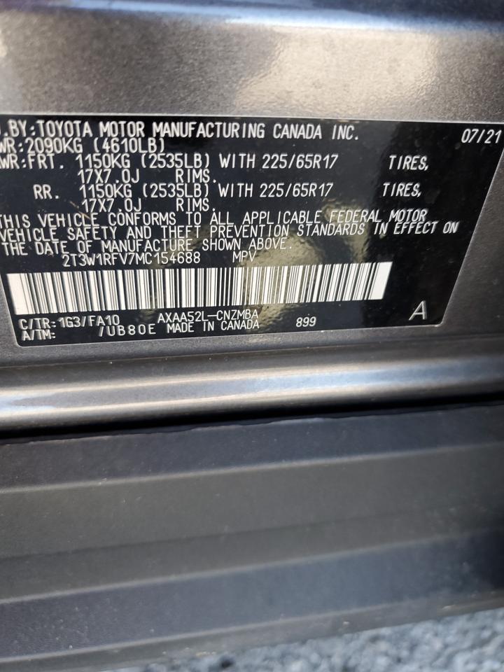 2021 Toyota Rav4 Xle VIN: 2T3W1RFV7MC154688 Lot: 86113335