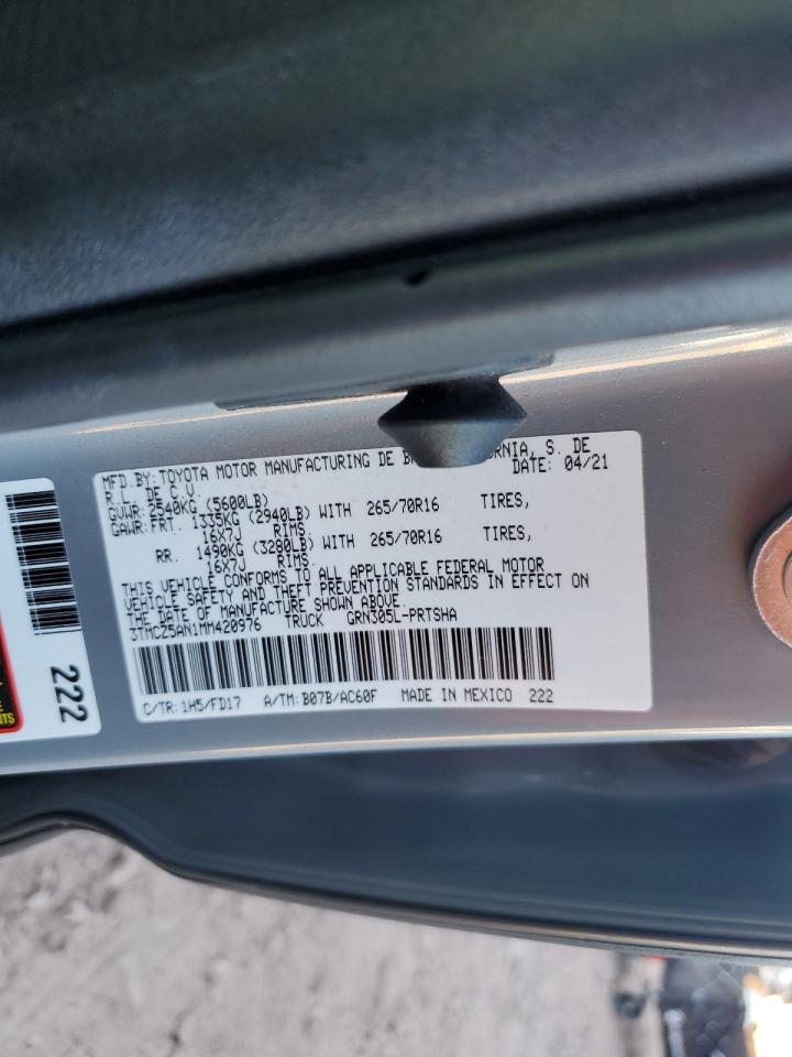 2021 Toyota Tacoma Double Cab VIN: 3TMCZ5AN1MM420976 Lot: 82222875