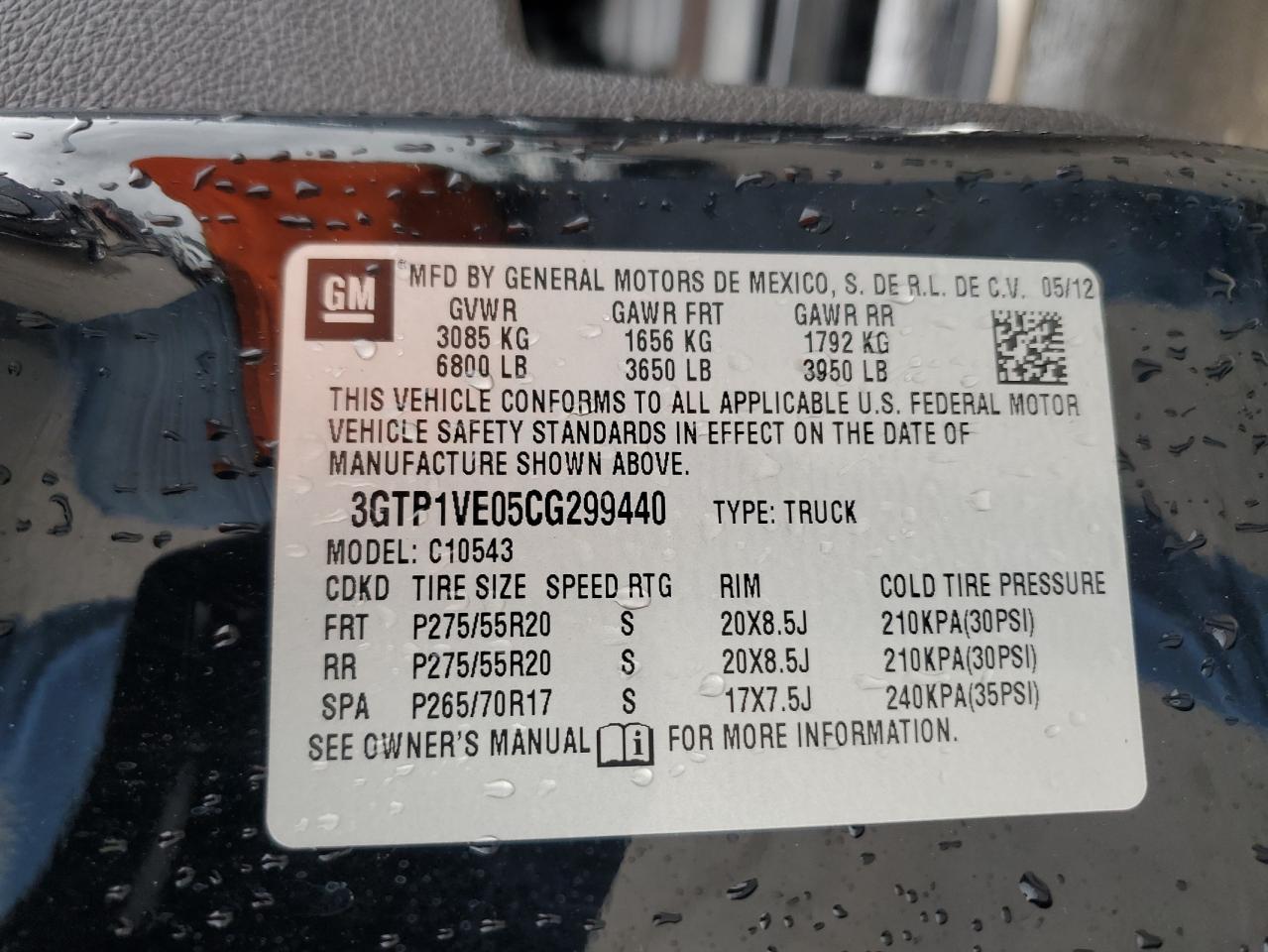 2012 GMC Sierra C1500 Sle VIN: 3GTP1VE05CG299440 Lot: 85270955