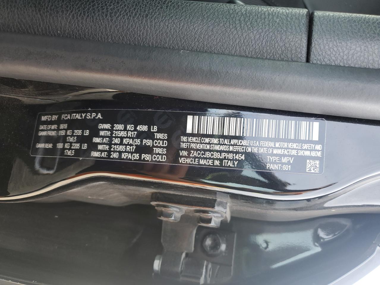 2018 Jeep Renegade Trailhawk VIN: ZACCJBCB9JPH81454 Lot: 86303585