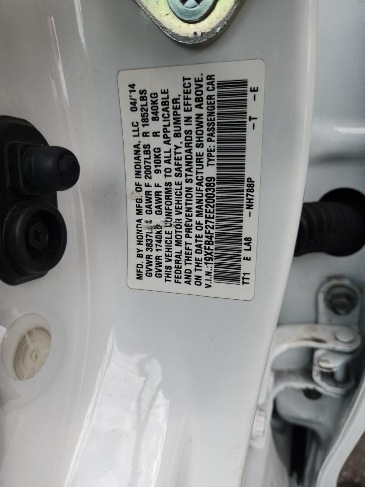 2014 Honda Civic Hybrid VIN: 19XFB4F27EE200389 Lot: 84997305