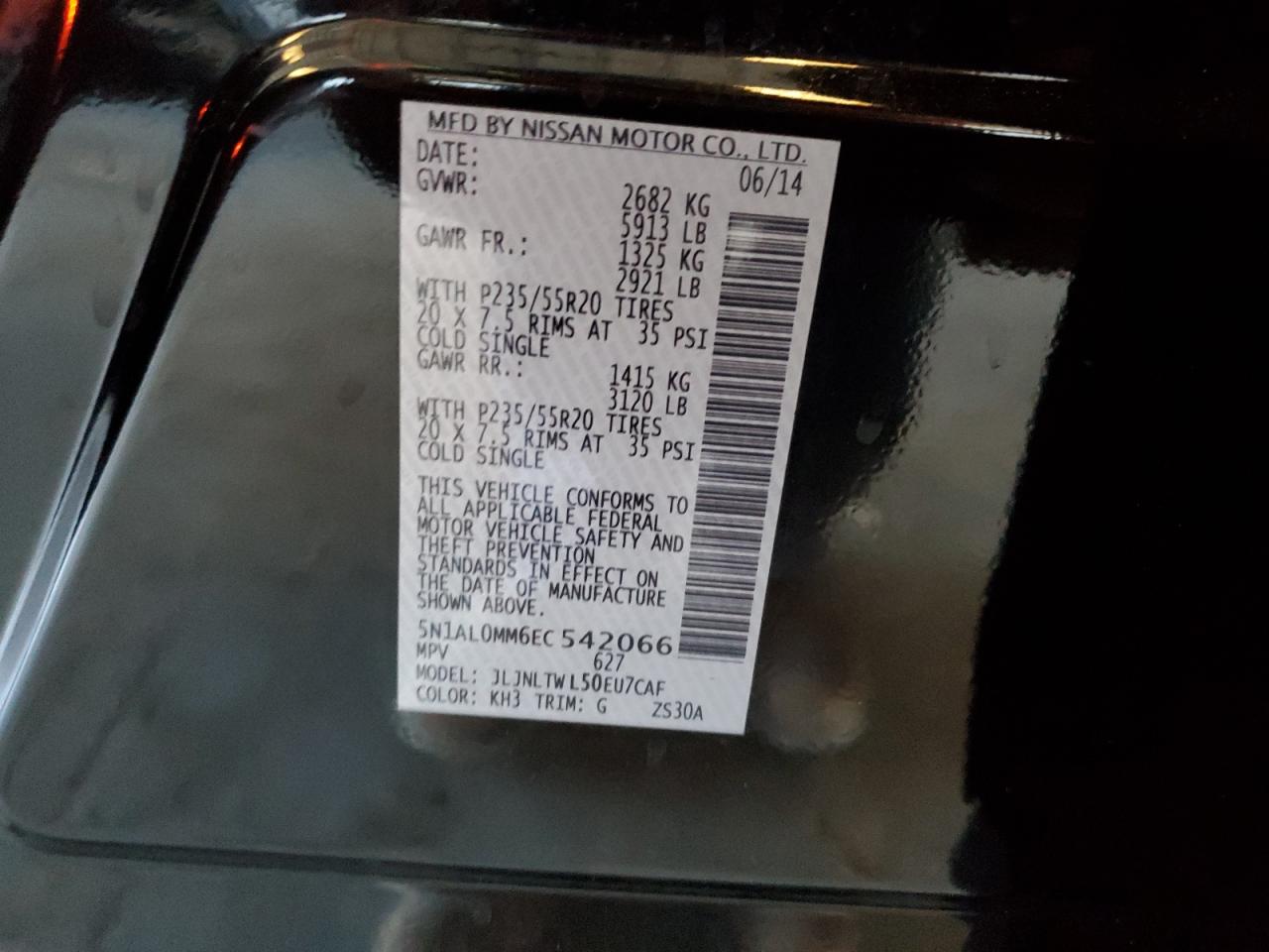 2014 Infiniti Qx60 VIN: 5N1AL0MM6EC542066 Lot: 85543045