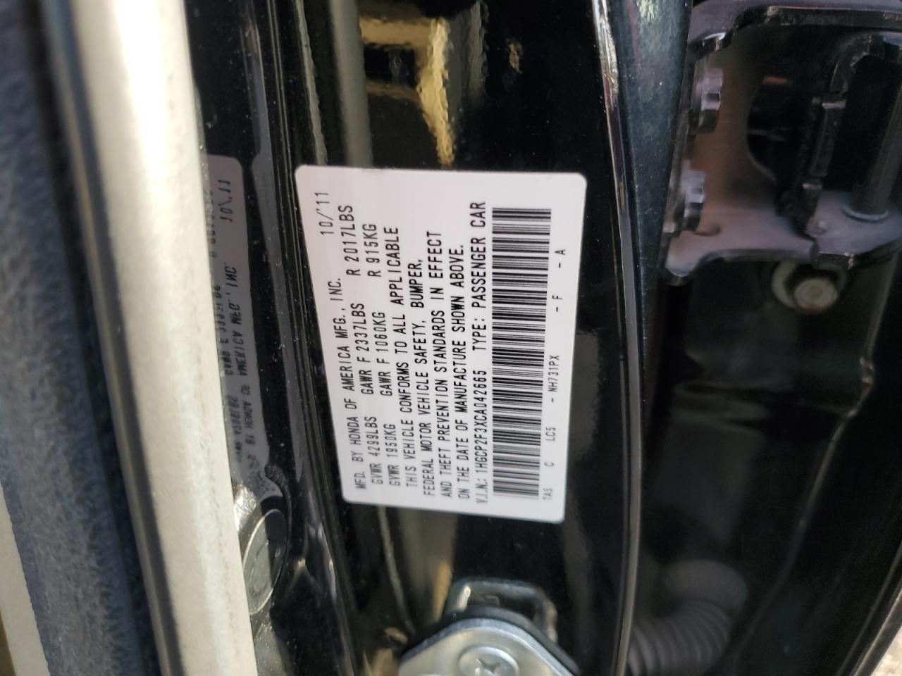 2012 Honda Accord Lx VIN: 1HGCP2F3XCA042665 Lot: 81928295