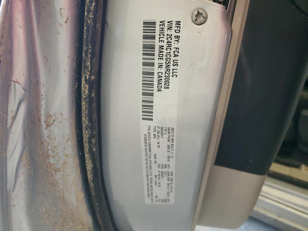 2022 Chrysler Voyager Lx VIN: 2C4RC1CG5NR230028 Lot: 86163815