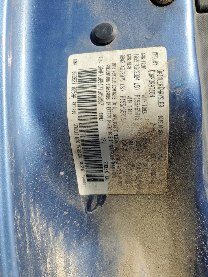 2007 Chrysler Pt Cruiser Touring VIN: 3A4FY58B17T505087 Lot: 87178415