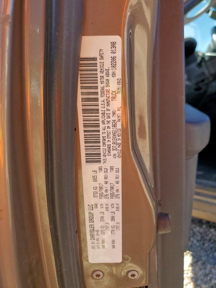 2010 Dodge Ram 1500 VIN: 3D7JB1EKXAG118624 Lot: 90583695