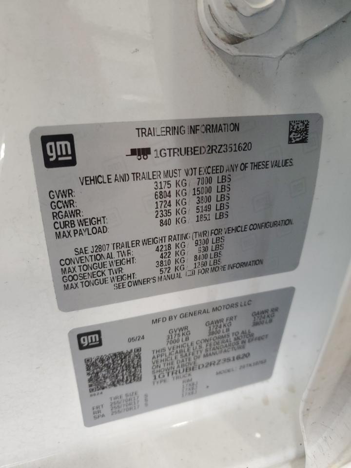 2024 GMC Sierra K1500 Sle VIN: 1GTRUBED2RZ351620 Lot: 89644295