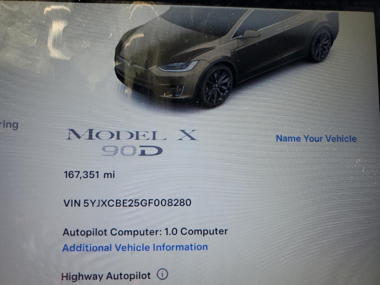 2016 Tesla Model X VIN: 5YJXCBE25GF008280 Lot: 86793625