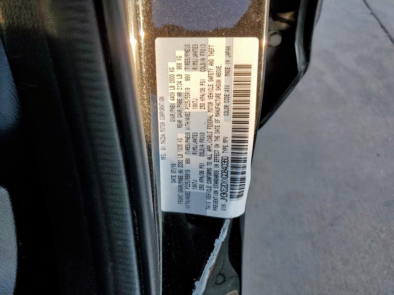 2016 Mazda Cx-5 Gt VIN: JM3KE2DYXG0840360 Lot: 82220535