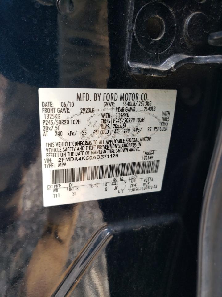 2010 Ford Edge Limited VIN: 2FMDK4KC0ABB71126 Lot: 90588815