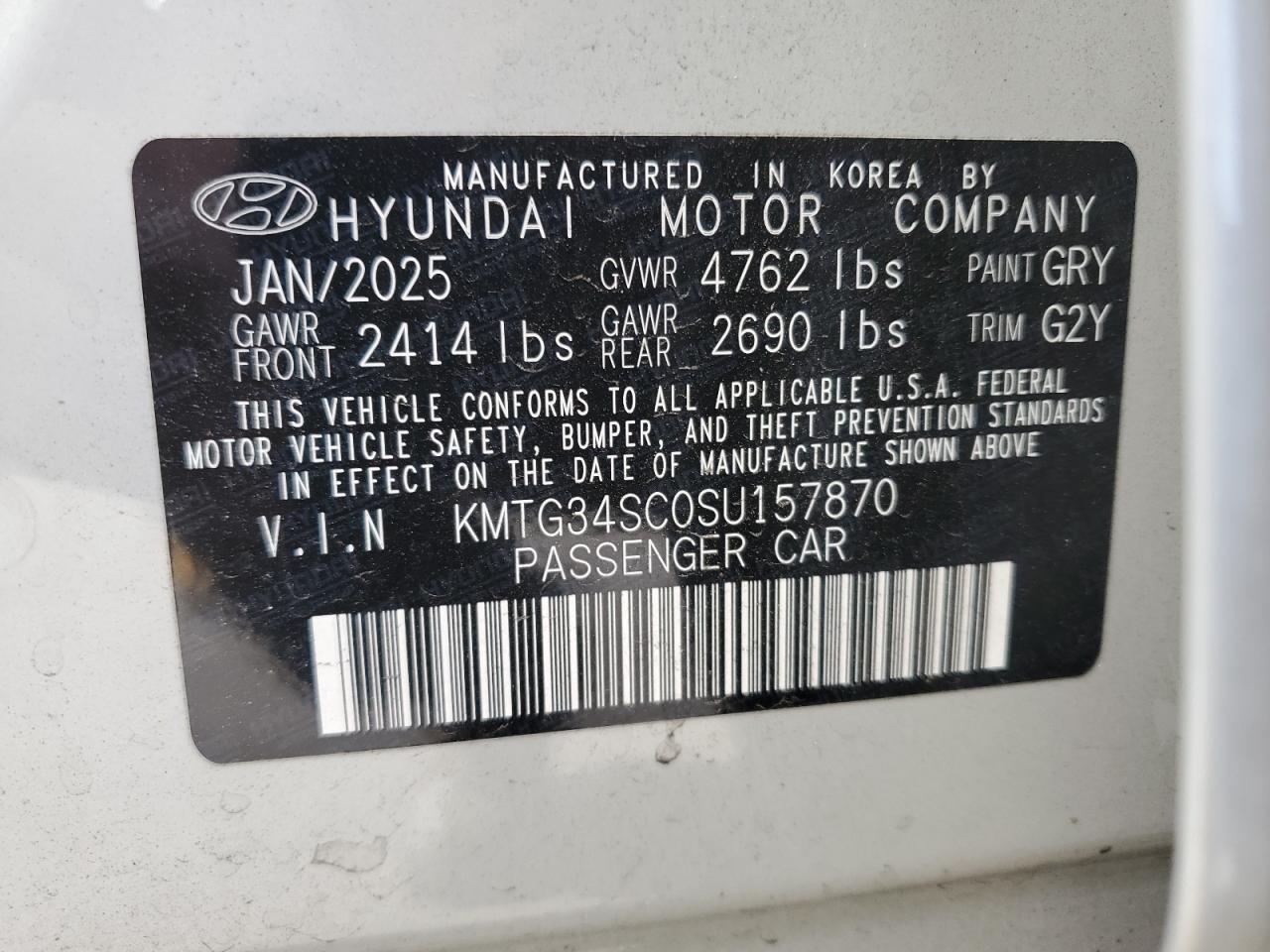 2025 Genesis G70 Base VIN: KMTG34SC0SU157870 Lot: 84731655