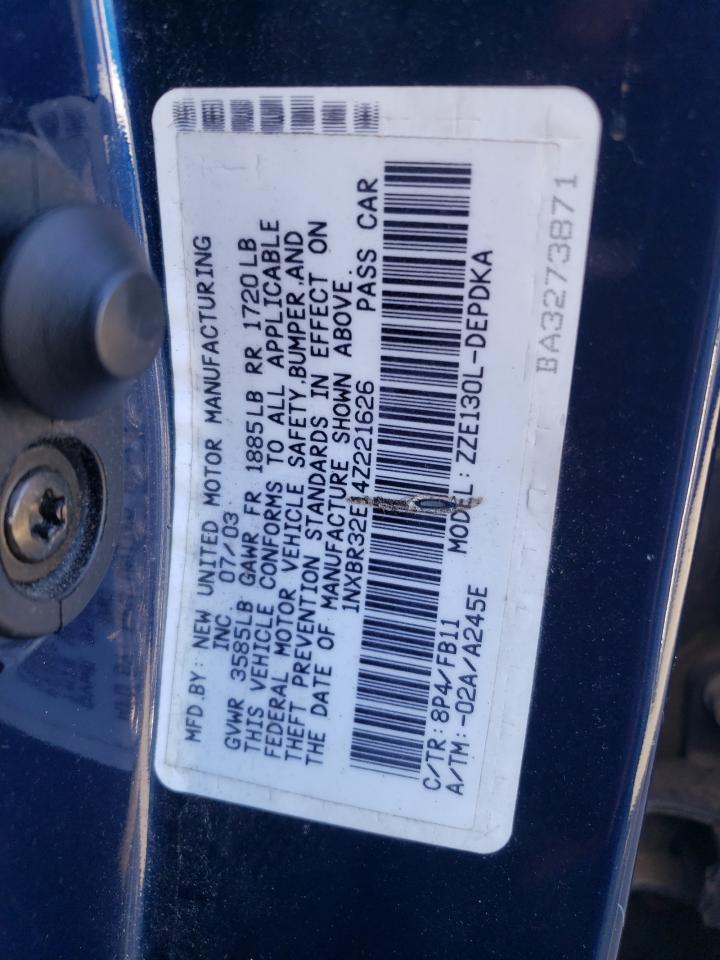 2004 Toyota Corolla Ce VIN: 1NXBR32E14Z221626 Lot: 82475605