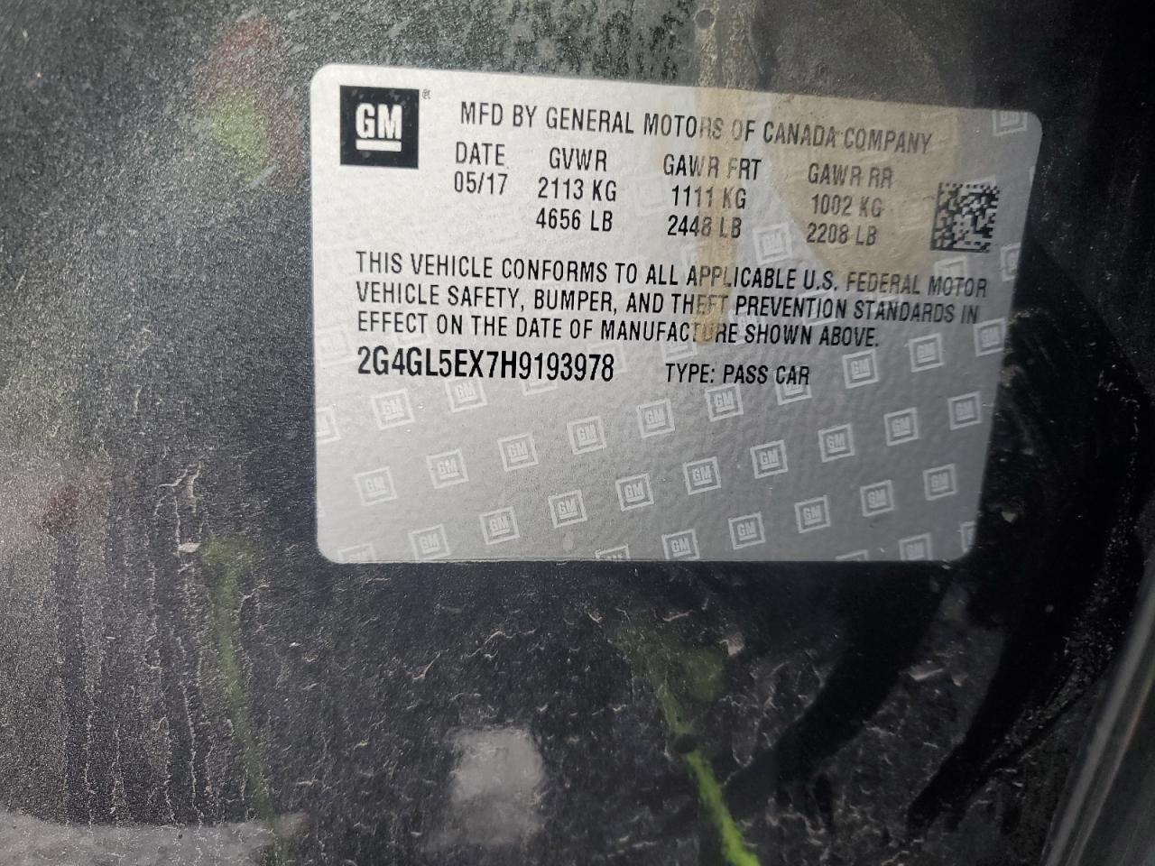 2017 Buick Regal Sport Touring VIN: 2G4GL5EX7H9193978 Lot: 90664445