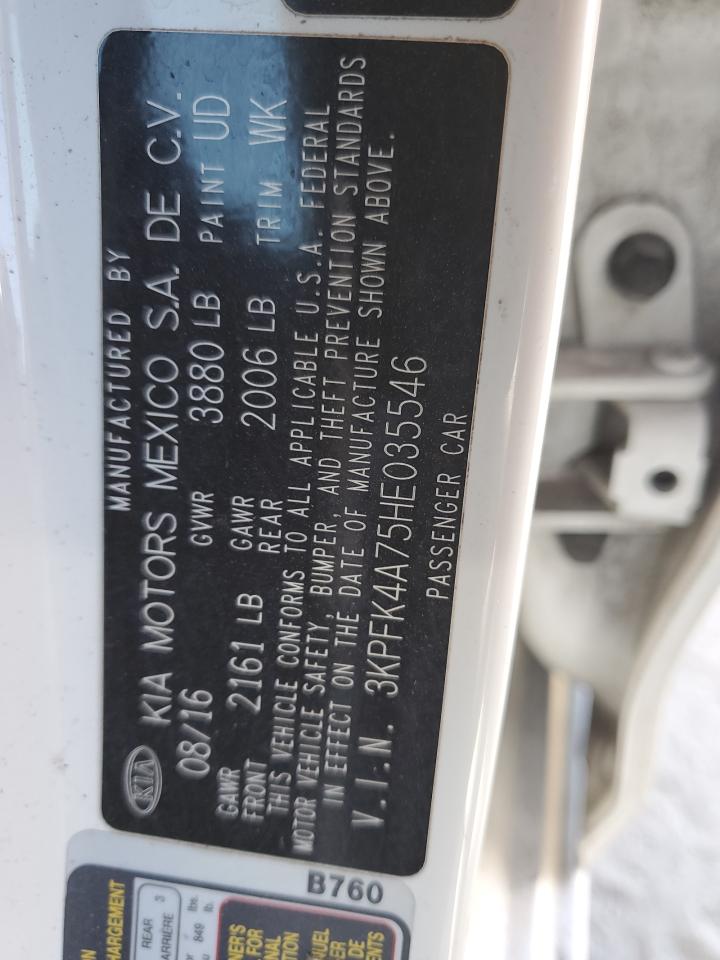 2017 Kia Forte Lx VIN: 3KPFK4A75HE035546 Lot: 90877695