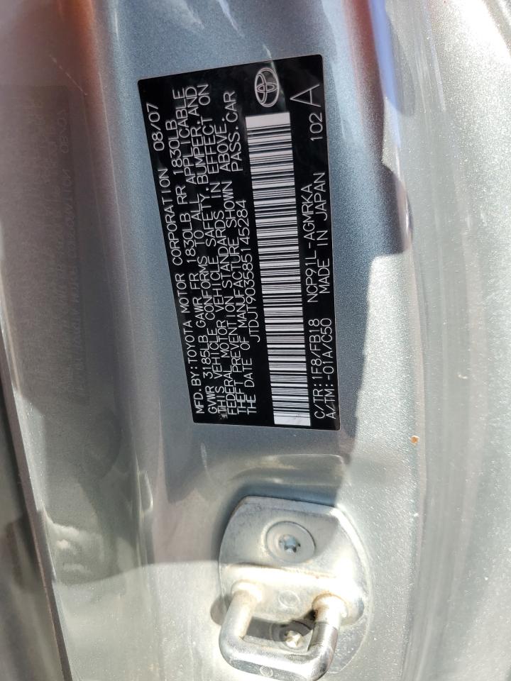 2008 Toyota Yaris VIN: JTDJT903585145284 Lot: 84619765