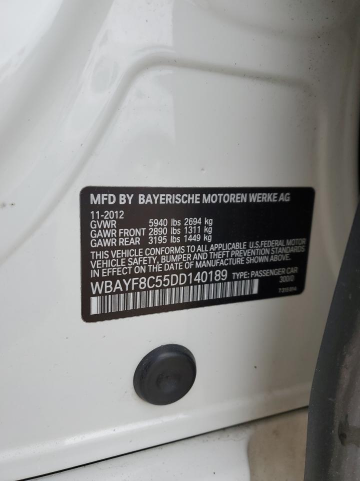 2013 BMW 750 Lxi VIN: WBAYF8C55DD140189 Lot: 89546605