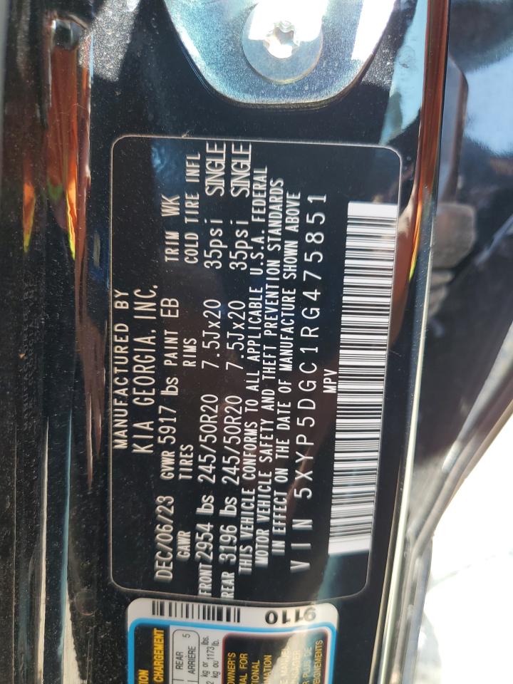 2024 Kia Telluride Sx VIN: 5XYP5DGC1RG475851 Lot: 84621345