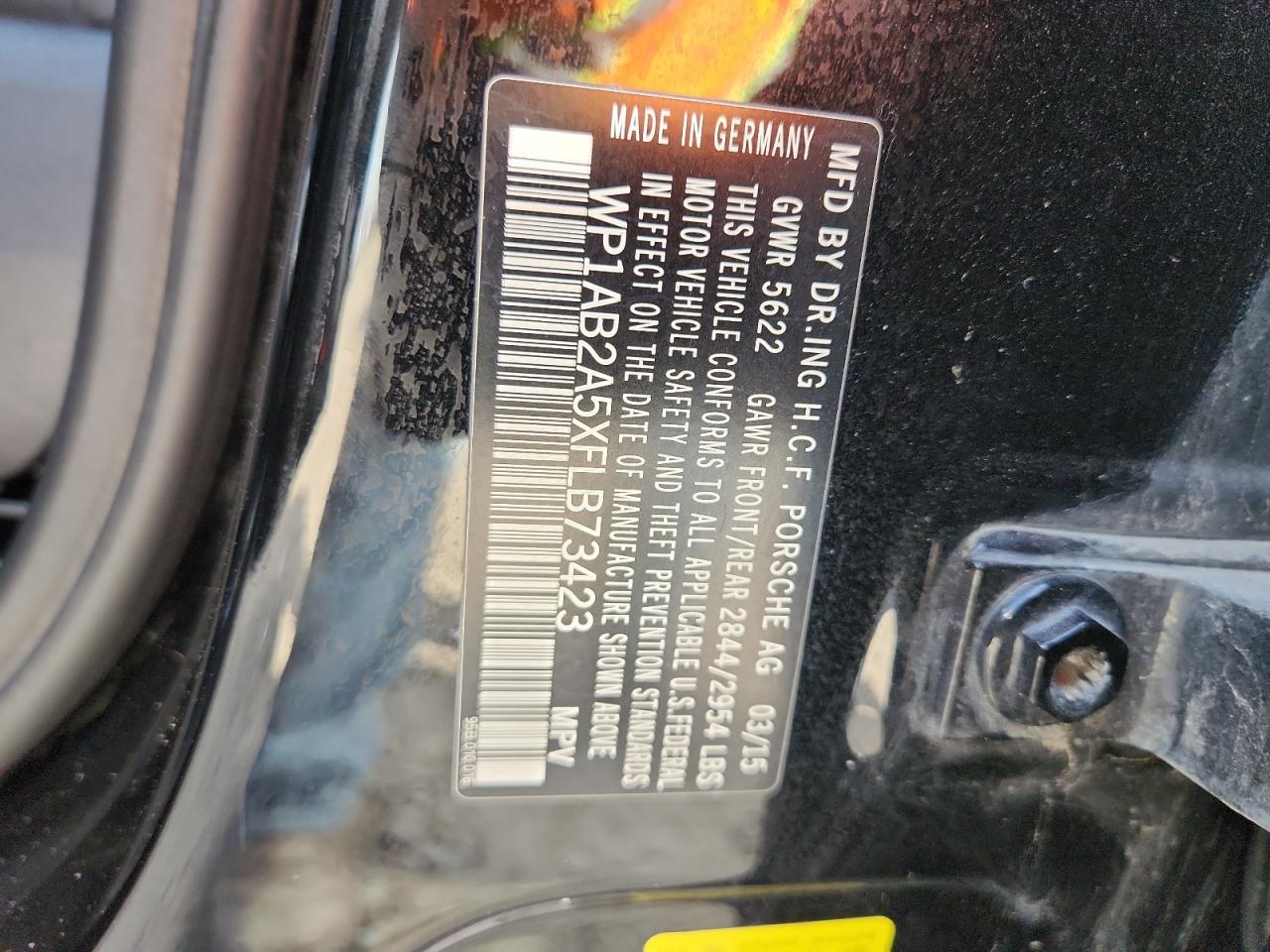 2015 Porsche Macan S VIN: WP1AB2A5XFLB73423 Lot: 89566045