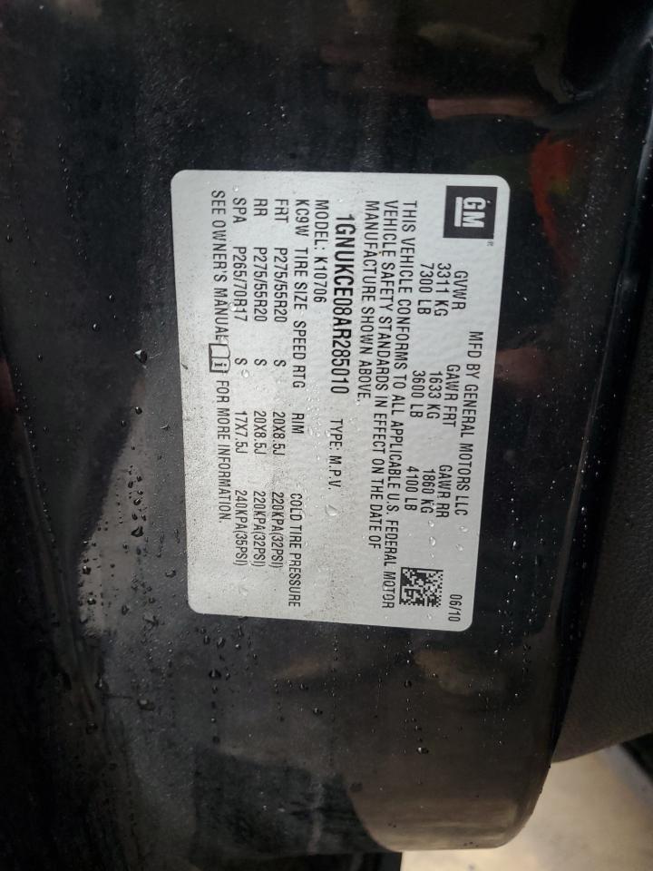 2010 Chevrolet Tahoe K1500 Ltz VIN: 1GNUKCE08AR285010 Lot: 90216115