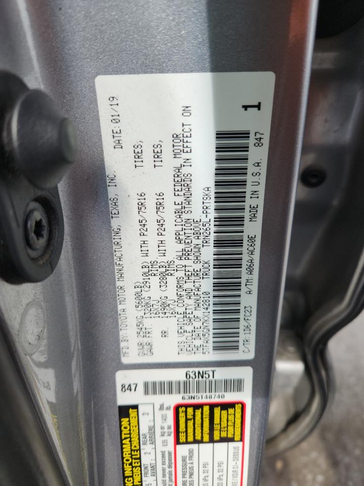 2019 Toyota Tacoma Double Cab VIN: 5TFAX5GN7KX142810 Lot: 82240755