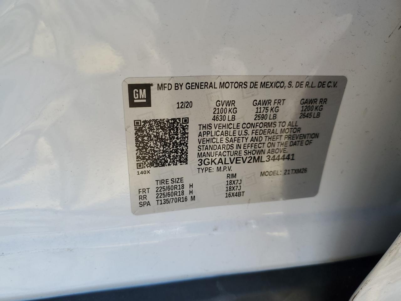 2021 GMC Terrain Slt VIN: 3GKALVEV2ML344441 Lot: 90106705