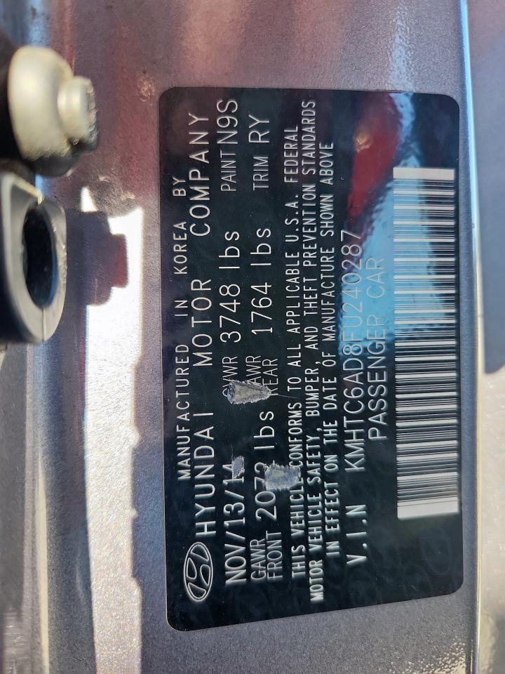 2015 Hyundai Veloster VIN: KMHTC6AD8FU240287 Lot: 82373995