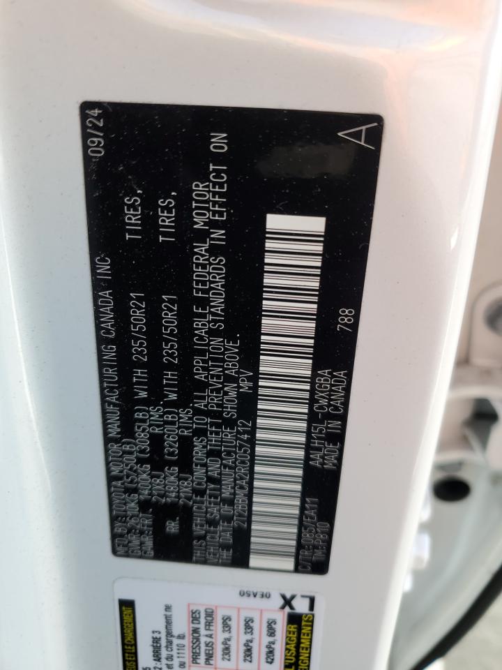 2024 Lexus Rx 350H Base VIN: 2T2BBMCA2RC057412 Lot: 87456335