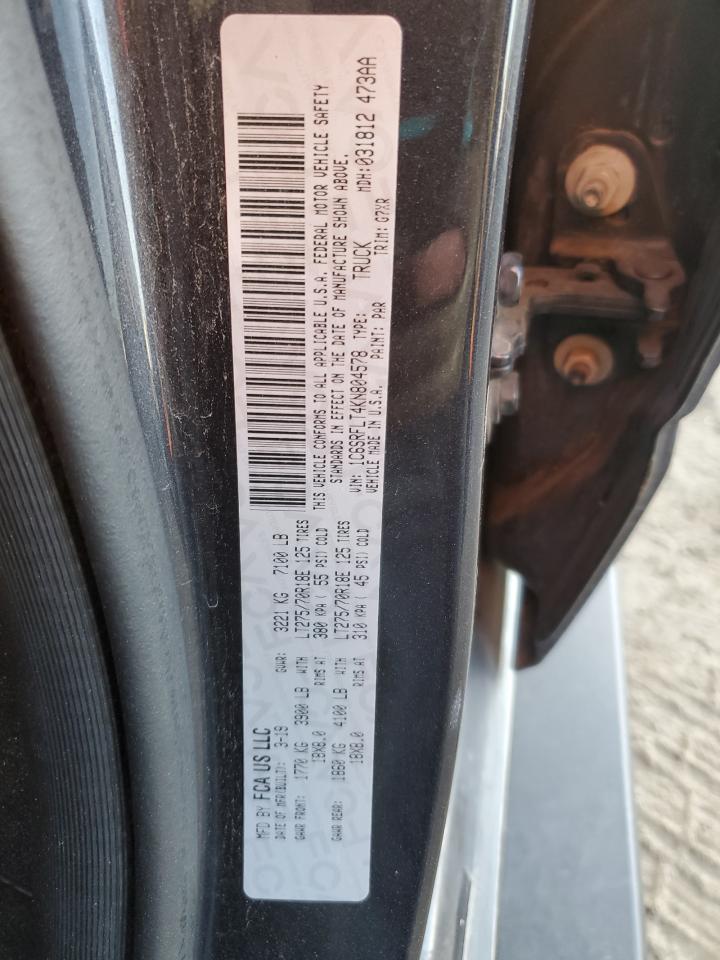 2019 Ram 1500 Rebel VIN: 1C6SRFLT4KN804578 Lot: 90064485