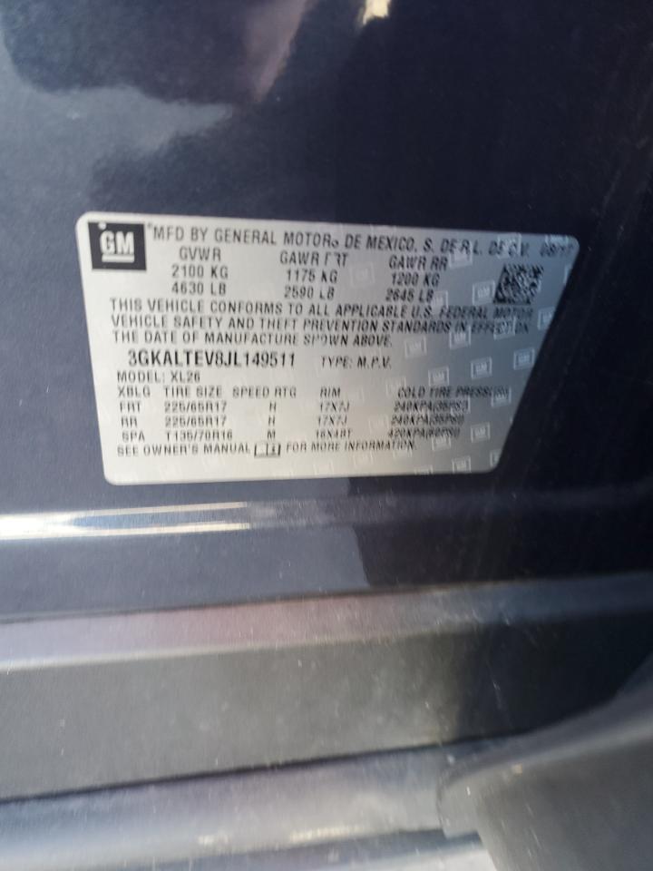 2018 GMC Terrain Sle VIN: 3GKALTEV8JL149511 Lot: 84589665