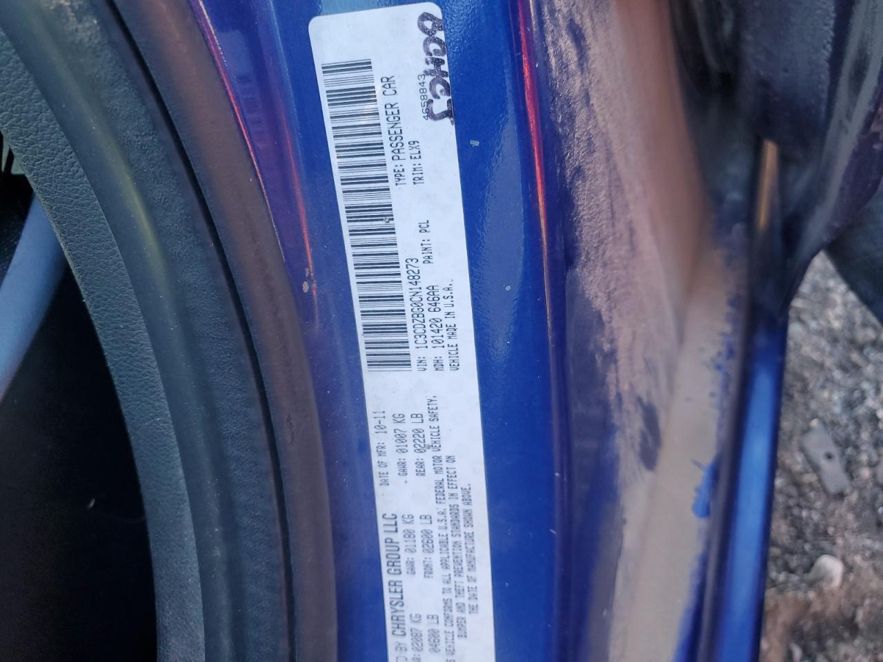 2012 Dodge Avenger R/T VIN: 1C3CDZBG0CN148273 Lot: 86759285