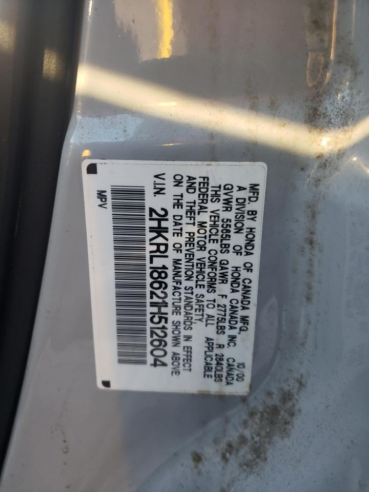 2001 Honda Odyssey Ex VIN: 2HKRL18621H512604 Lot: 94653245