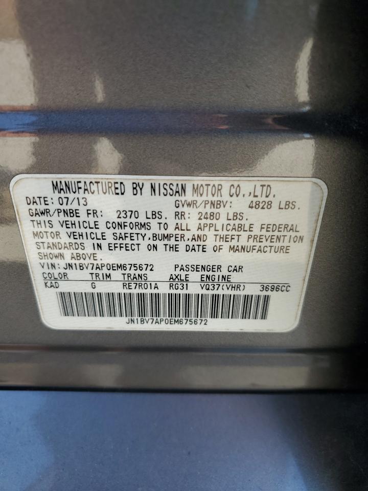 2014 Infiniti Q50 Base VIN: JN1BV7AP0EM675672 Lot: 81908315