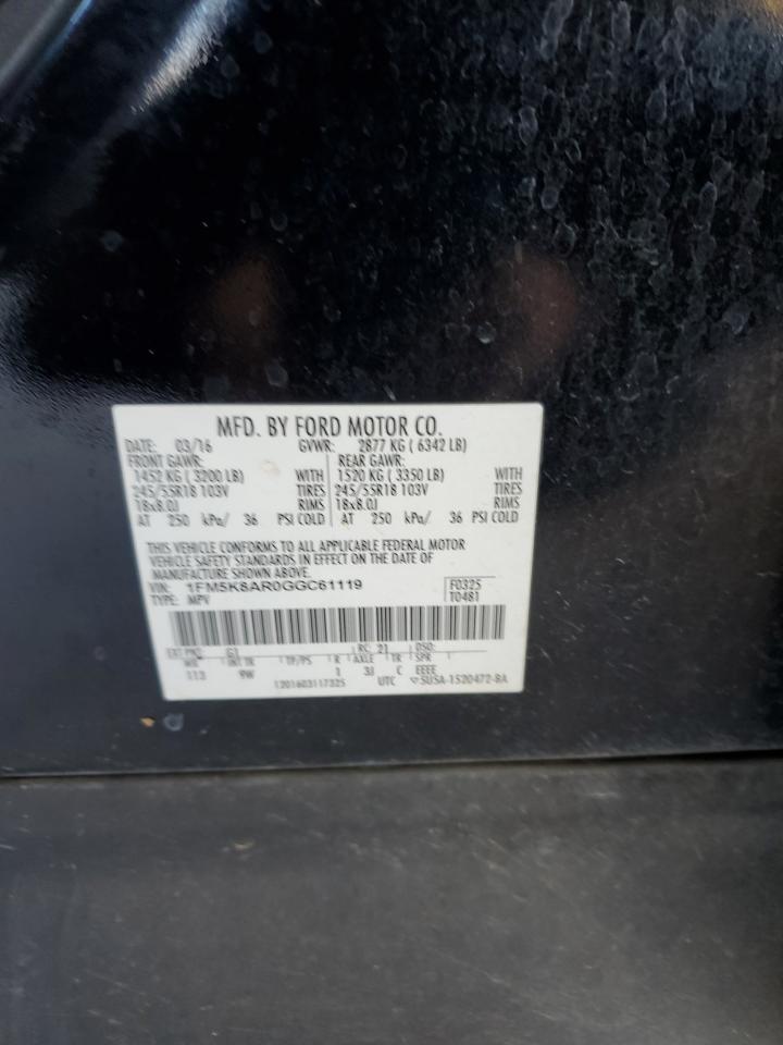 2016 Ford Explorer Police Interceptor VIN: 1FM5K8AR0GGC61119 Lot: 90794285
