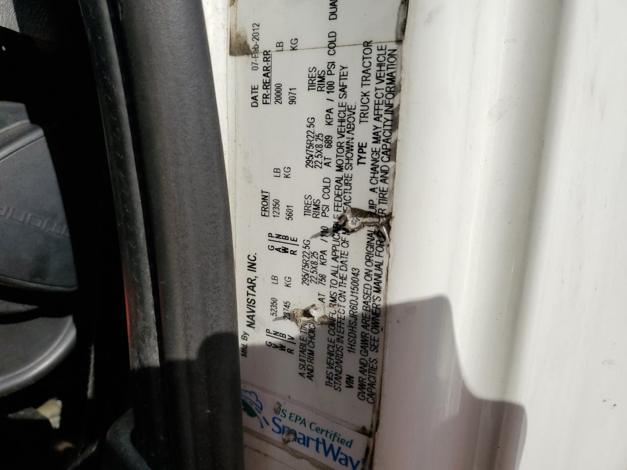 2013 International Prostar - Semi Truck VIN: 1HSDHSJR6DJ150043 Lot: 84632765