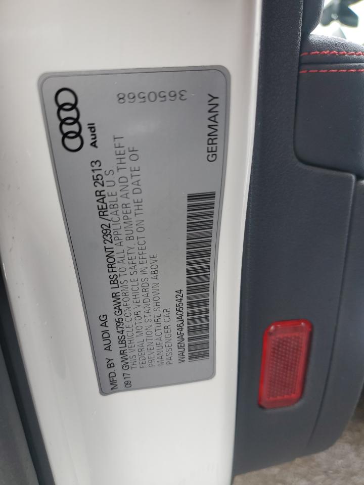 2018 Audi A4 Premium Plus VIN: WAUENAF46JA055424 Lot: 86734465